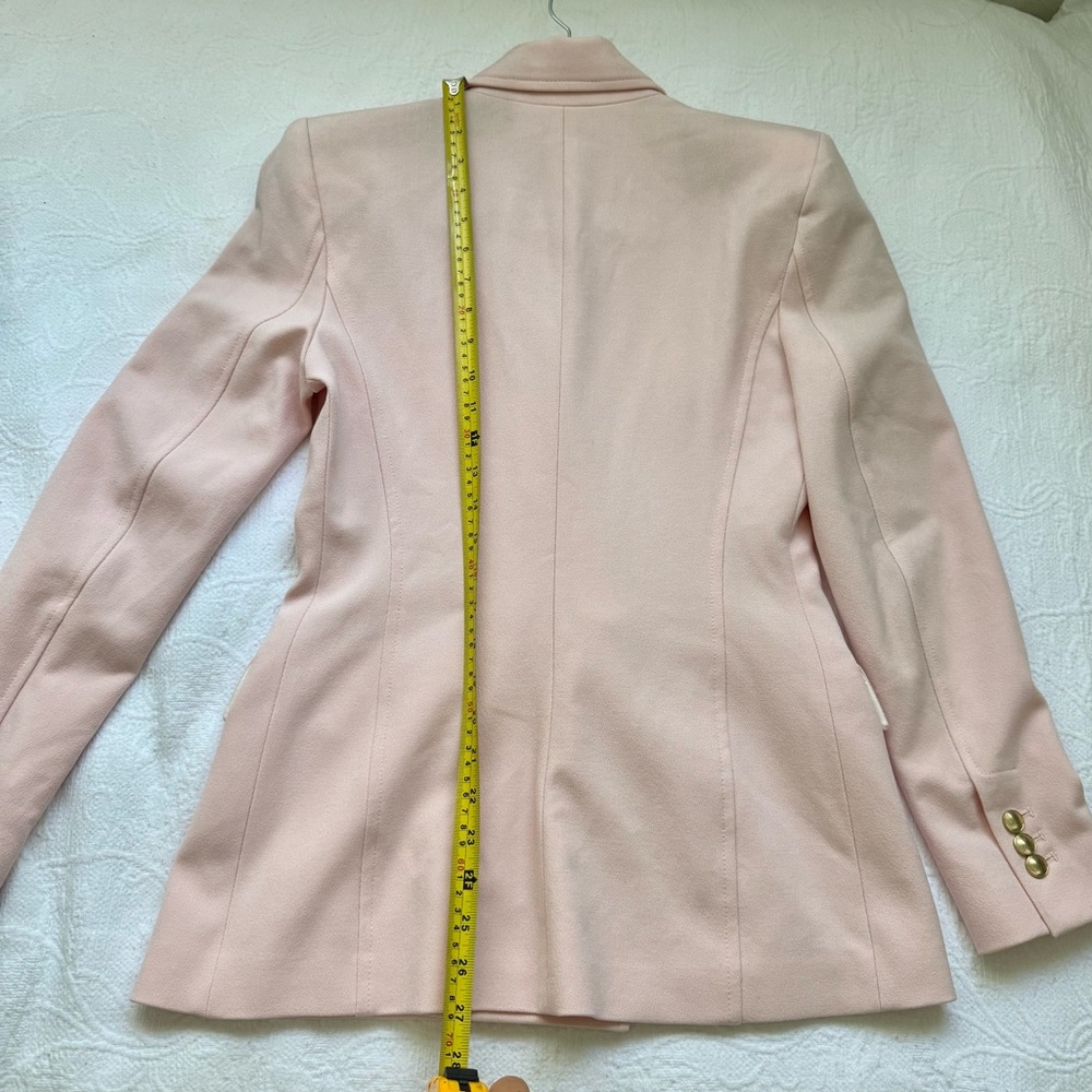 Zara Light Pink Double-Breasted Blazer Small Golden Buttons Tailored Chic - Picture 15 of 17